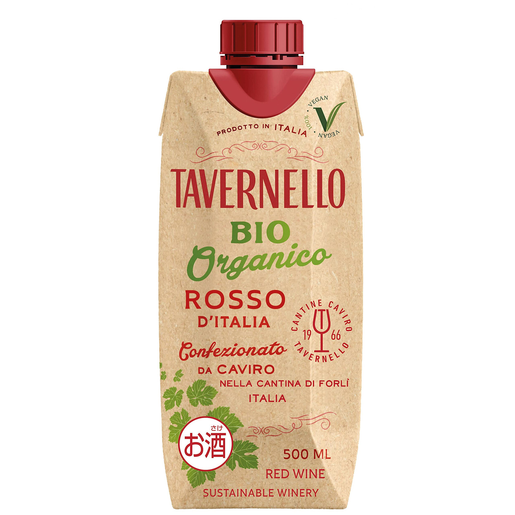 Tavernello Vino Rosso Organic Tetra Pak 500mL
