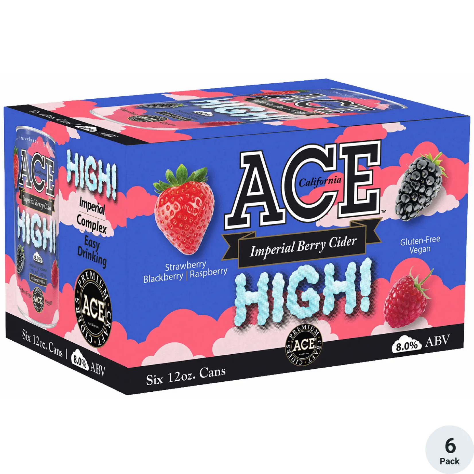 Ace High Imperial Raspberry Blueberry Cider 6pk CN