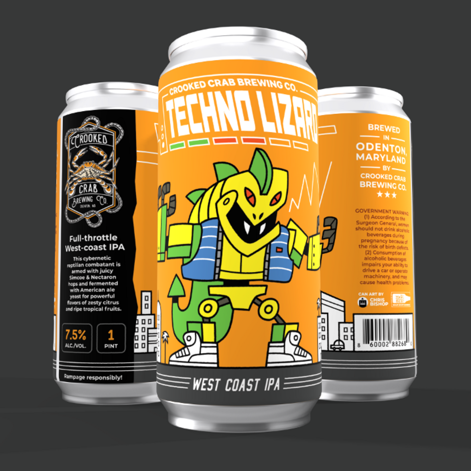 Crooked Crab Techno Lizard 16oz CN