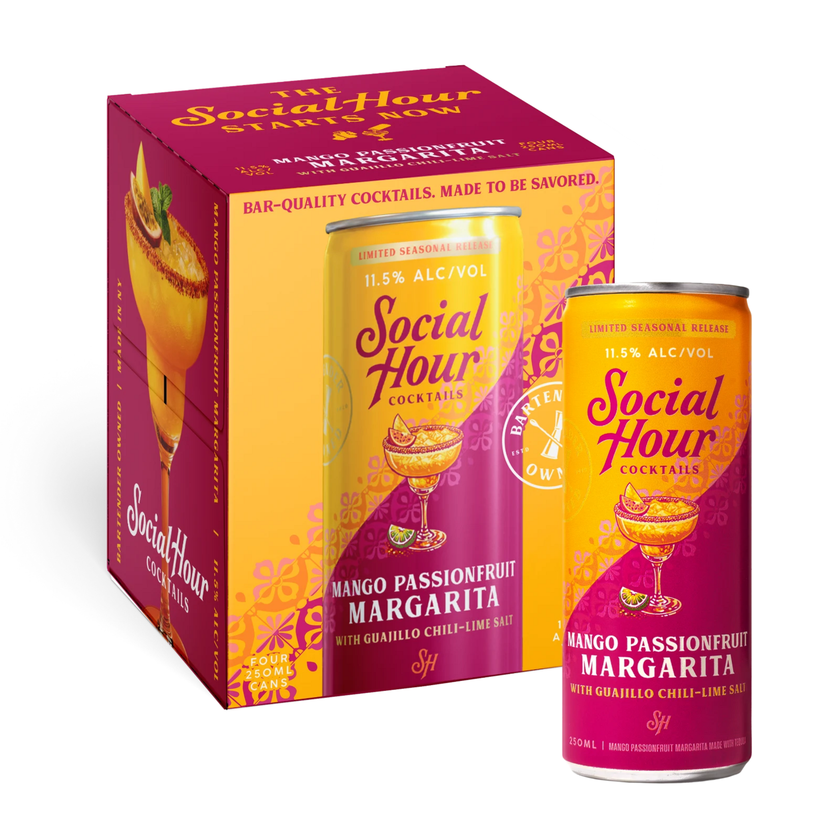 Social Hour Mango Passionfruit Margarita 4pk CN