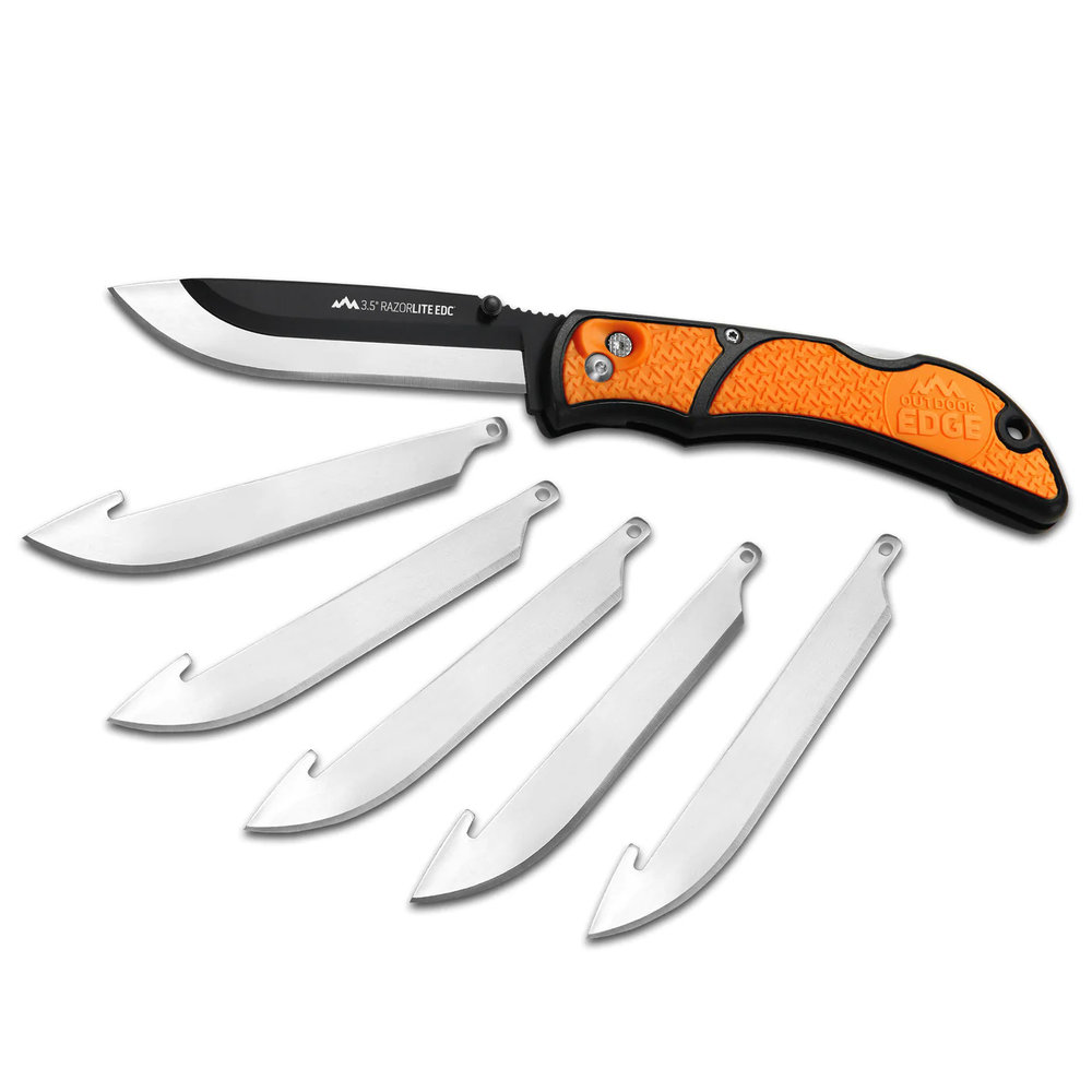 Replacable Razeor 3.5 RAZOR-LITE EDC ORANGE w/6 Replacable Blades - Fulcrum Outdoors
