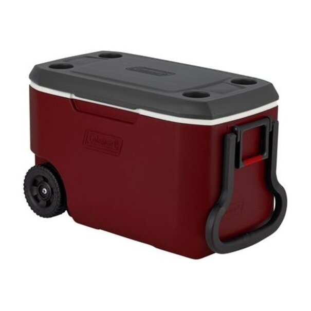 Coleman Coleman Coleman Red Wheeled Cooler 62QT