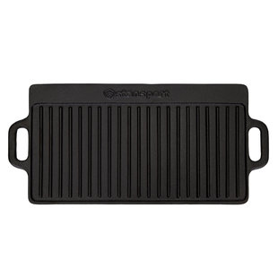Pre-Seasoned Cast Iron Griddle with Reversible Cooking Surface 9"X20"