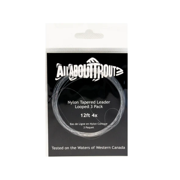 All About Trout All About Trout Looped Nylon Tapered 12ft 4x Leader