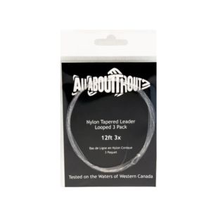 All About Trout Looped Nylon Tapered 12ft 3x Leader