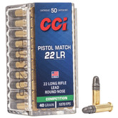 CCI Pistol Match 22 LR 40 GR Ammo