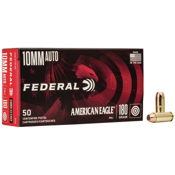 Federal 10MM Auto 180 GR FMJ Pistol Ammo