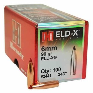 Hornady 6MM .243" 90 GR ELD-X Bullets #2441