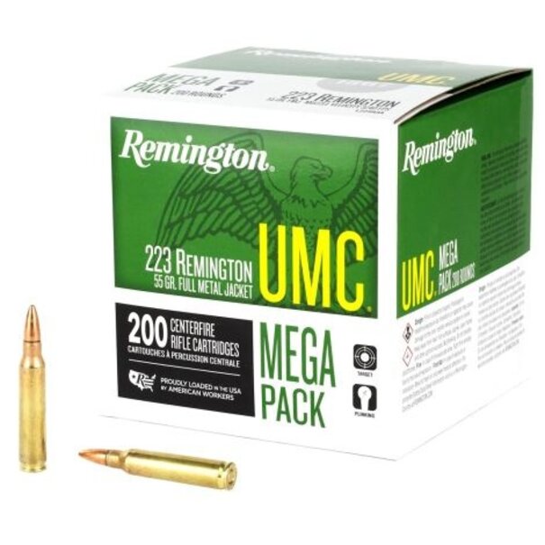 Remington UMC .223 Remington 55 GR FMJ Mega Pack Ammo