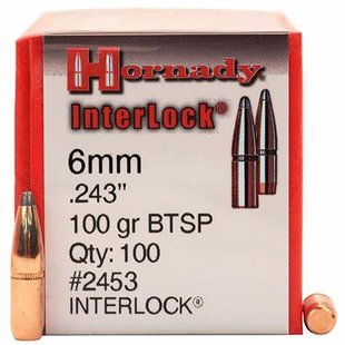 Hornady 6MM .243" 100 GR BTSP INTERLOCK Bullets #2453