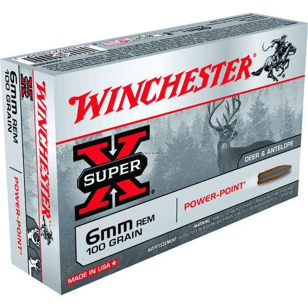 Winchester Winchester Power Point 6MM Remington 100 GR Ammo