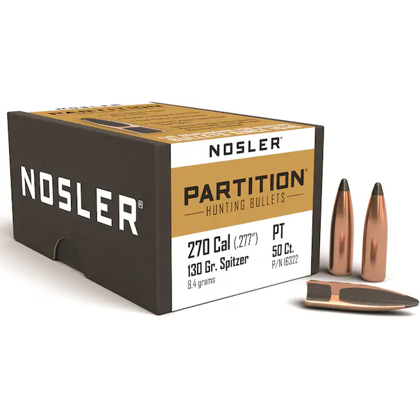 Nosler Nosler Partition Spitzer .277cal 130gr 50ct