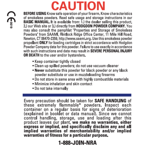 Winchester Winchester Staball 6.5 Ball Powder 1lbs