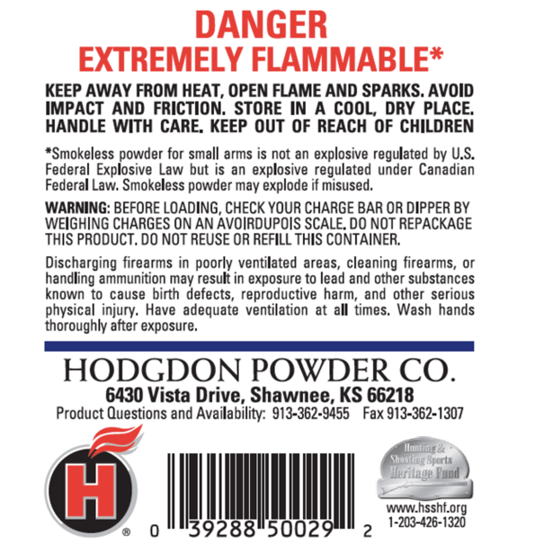 Hodgdon Hodgdon 1Ib. Winchester Staball 6.5 Ball Powder