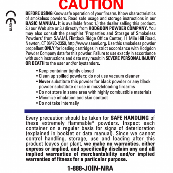 IMR IMR 3031 Smokeless Powder 1lbs