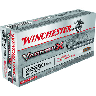 Winchester 22-250 REM Varmint 55 GR Ammo