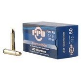 PPU 30 Carbine 110 GR FMJ Ammo