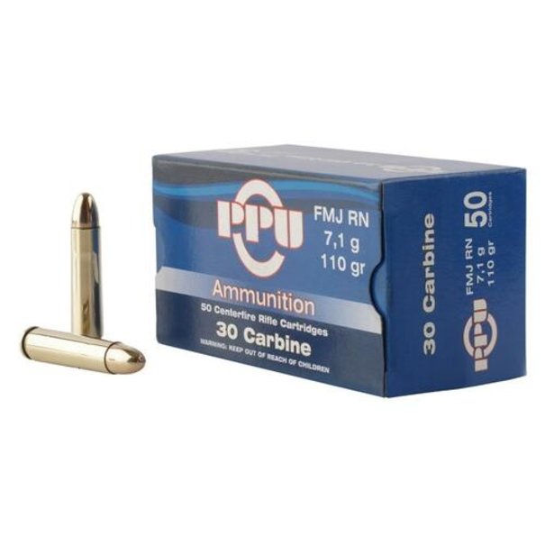 PPU PPU 30 Carbine 110 GR FMJ Ammo