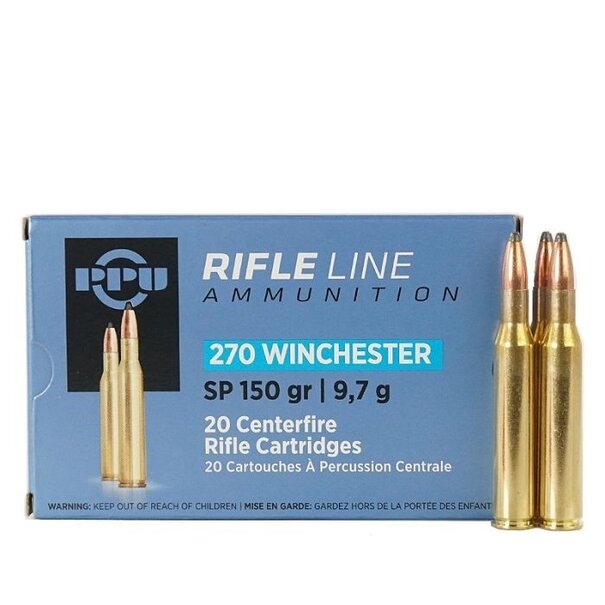 PPU 270 Winchester 150 GR SP Ammo