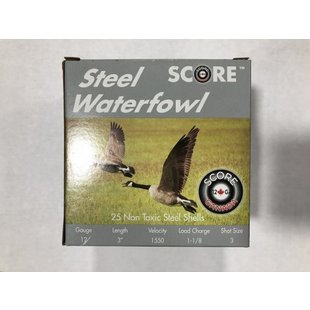 Score Steel Waterfowl 12 GA 3" 1-1/8 oz 1550 fps #2 Ammo