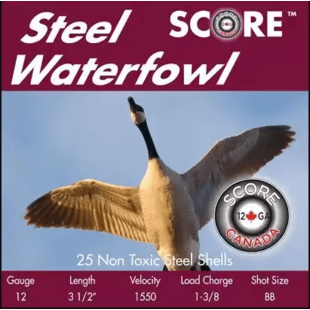 Score Steel Waterfowl 12 GA 3-1/2" 1-1/4oz 1550 fps #2 Ammo