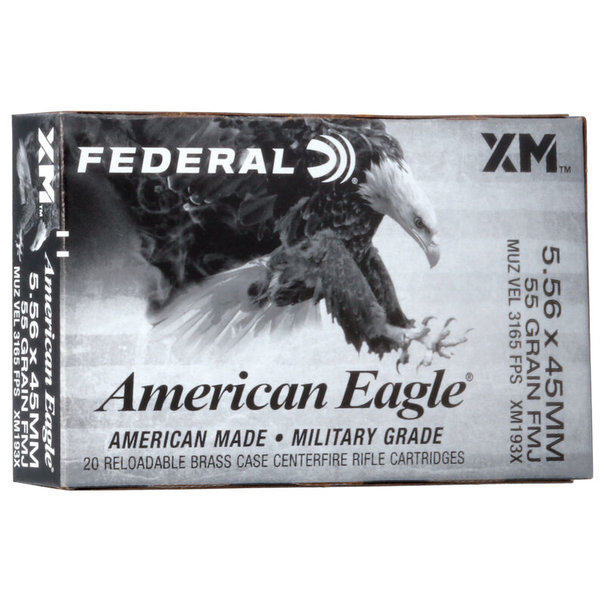 Federal American Eagle 5.56 x 45 MM 55 GR FMJ Ammo