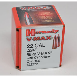 Hornady 22 CAL 55 GRV-MAX W/ Cannelure