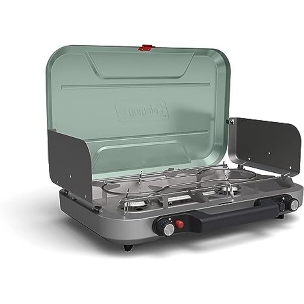 Coleman Coleman PORTABLE: Built-in carry handle makes stove easy to move; bring to the campsite, roadside, and more EVEN COOKING: Even-Temp Burners radiate heat equally across stove TWO WIND GUARDS: Help to shield burner and flame from wind EASY TO CLEAN: Removab
