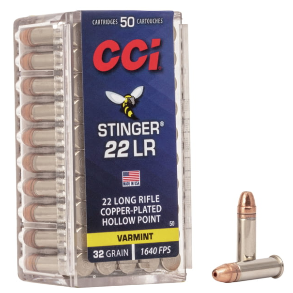 CCI CCI Stinger 22LR 32 GR Copper Plated Hollow Point Ammo