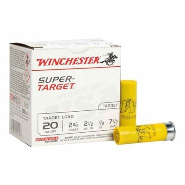 Winchester Super Target 20 GA 2-3/4" 7/8oz 7-1/2 Shot Ammo