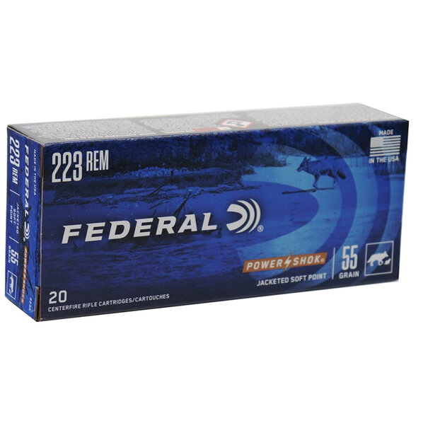 Federal Federal Power Shok 223 REM 55 GR JSP Ammo