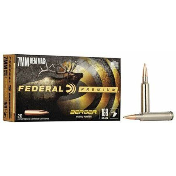 Federal Federal Premium 7mm Rem 168 Gr Berger Hybrid Hunter Ammo