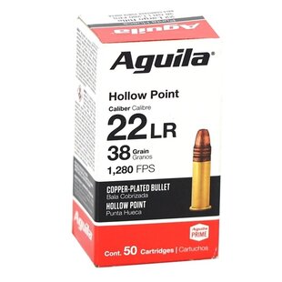 Aguila 22 LR 38 GR Hollow Point Ammo