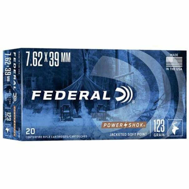 Federal Federal Powershok 7.62X39 123 GR JSP Ammo
