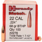 Hornady Match 22 Cal 69 GR BTHP 100 ct