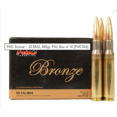 PMC Bronze 50 BMG 660 gr FMJ Ammo 10ct