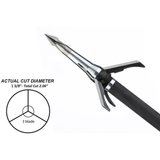 Grim Reaper Grim Reaper RazorCut Broadhead 100 Gr 3 Blade 1-3/8 Cut