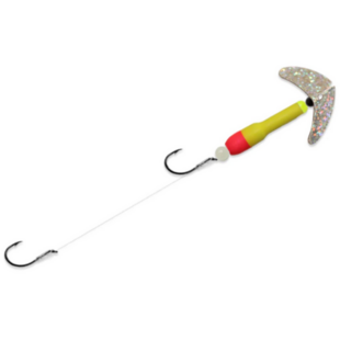 Mack's Lures Wally Pop Crawler Silver Sparkle/Yellow/Pink Size 2