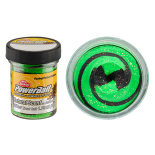 Berkley Powerbait Glitter Black and Spring Green aniseed scent