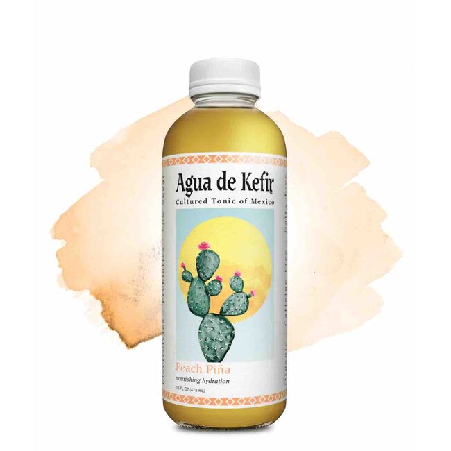 GT's Kombucha Agua De Kefir Peach Piña Bottles