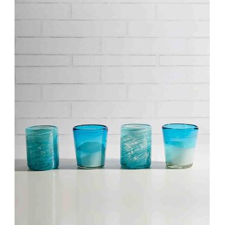 Handblown Mexican Glasses - Color: Aqua