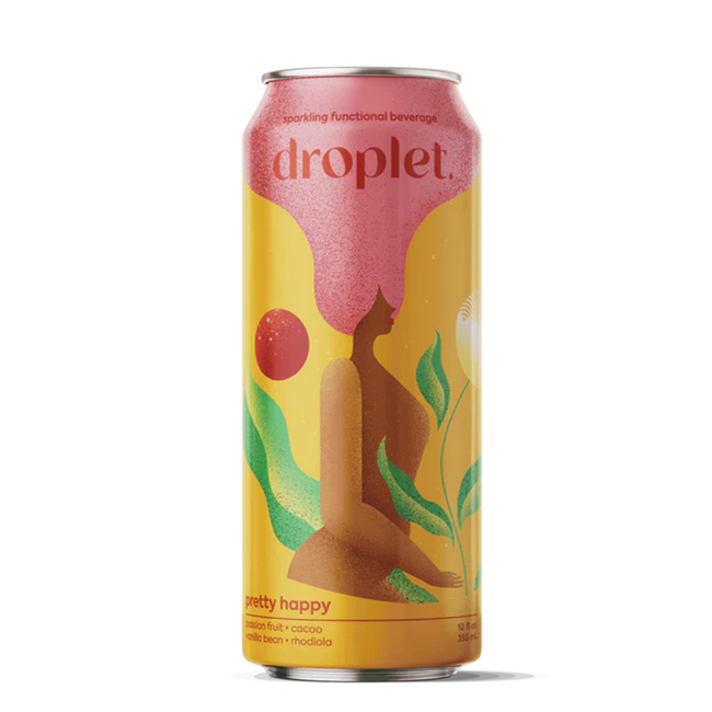 droplet Pretty Happy: Passion Fruit, Cacao, Rhodiola Adaptogen Drink