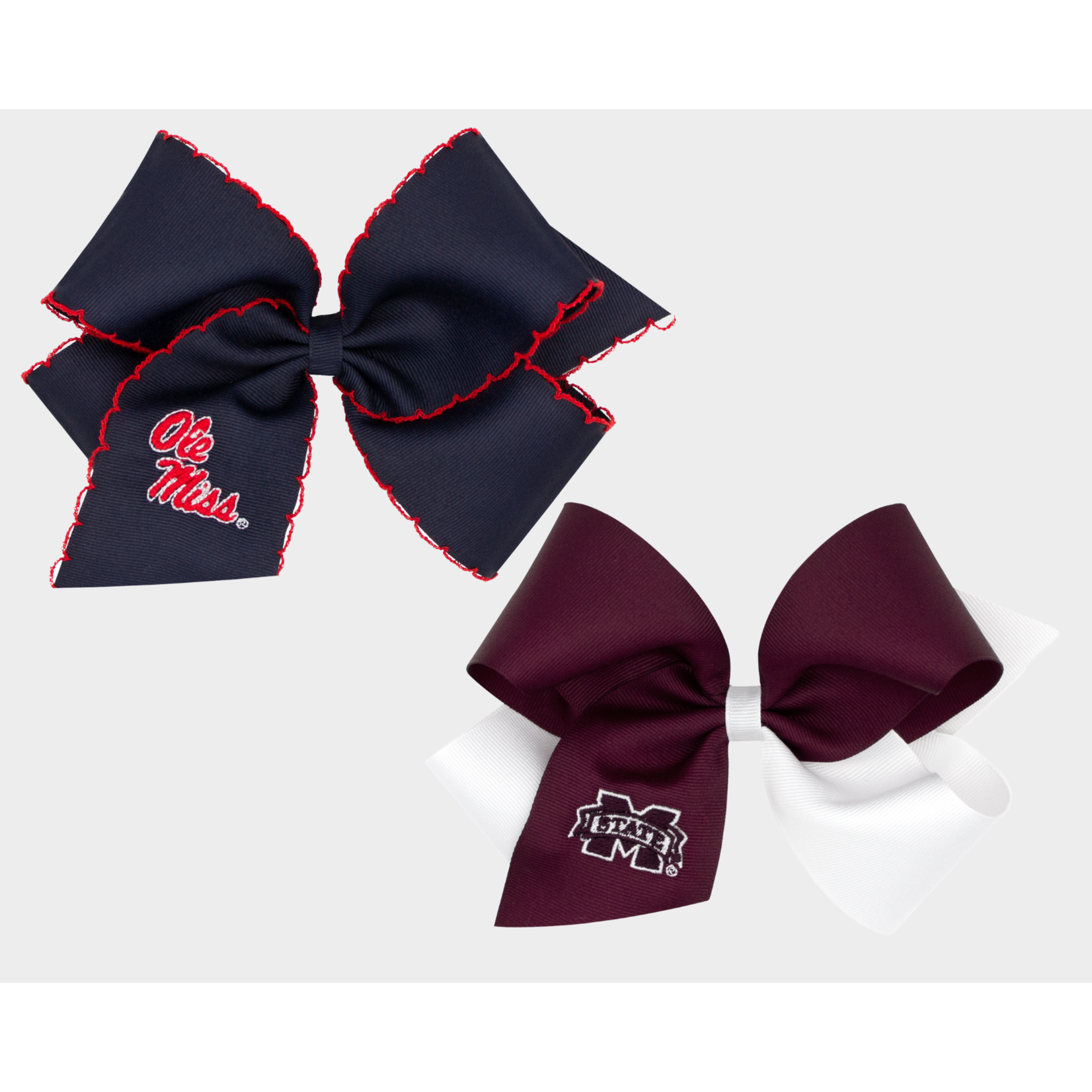 Wee Ones King 2Tone Collegiate Embroidered Bow