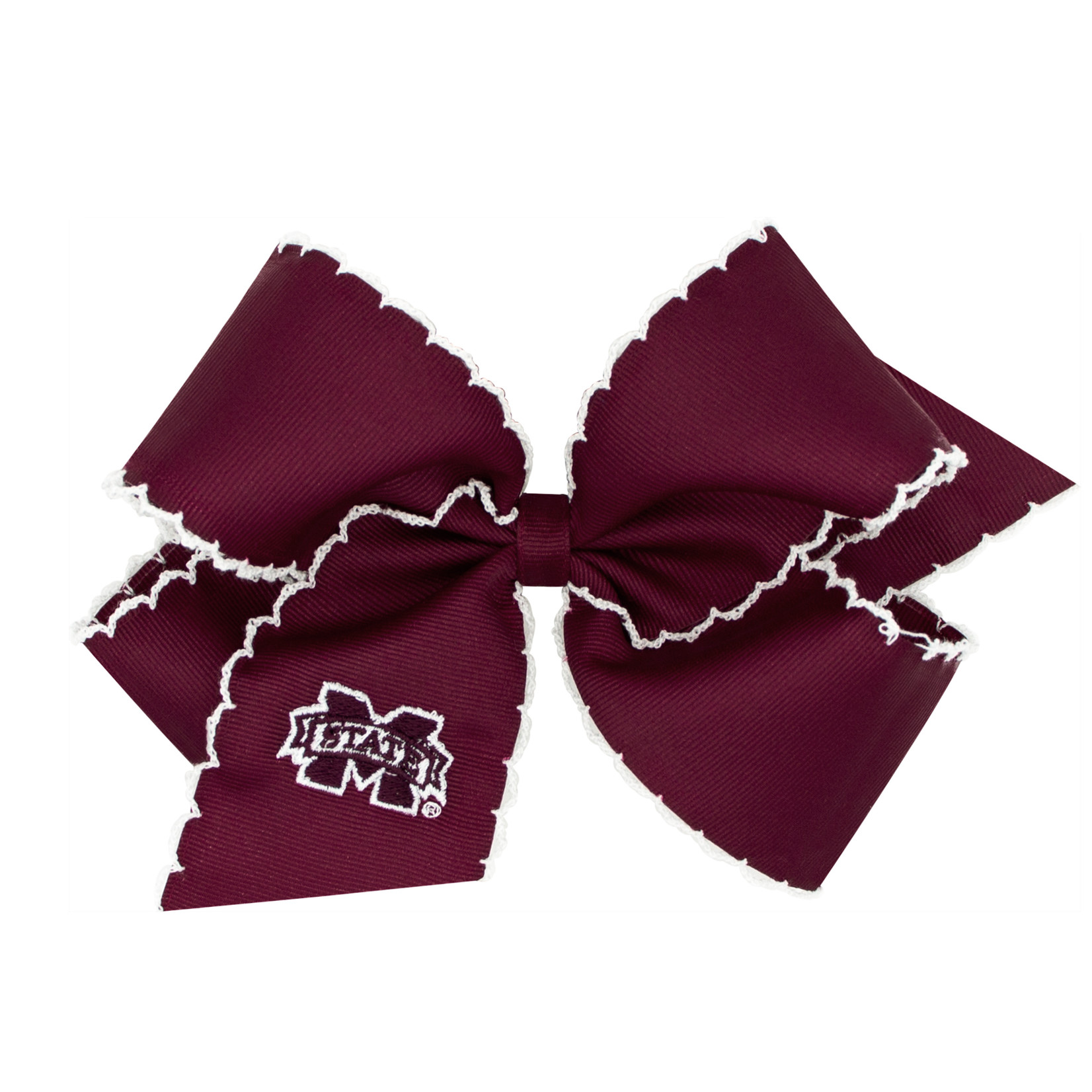Wee Ones King Moon stitch Collegiate  Embroidered Bow