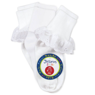 Jefferies Socks Eyelet/Lace/Turn Cuff Socks (3 pk)
