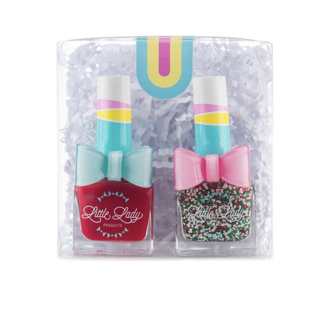 Little Lady Products Holiday Duo Nail Polish with Bow Rings
