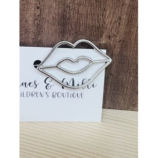 Silver Lips Hair Clip