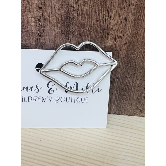 Silver Lips Hair Clip