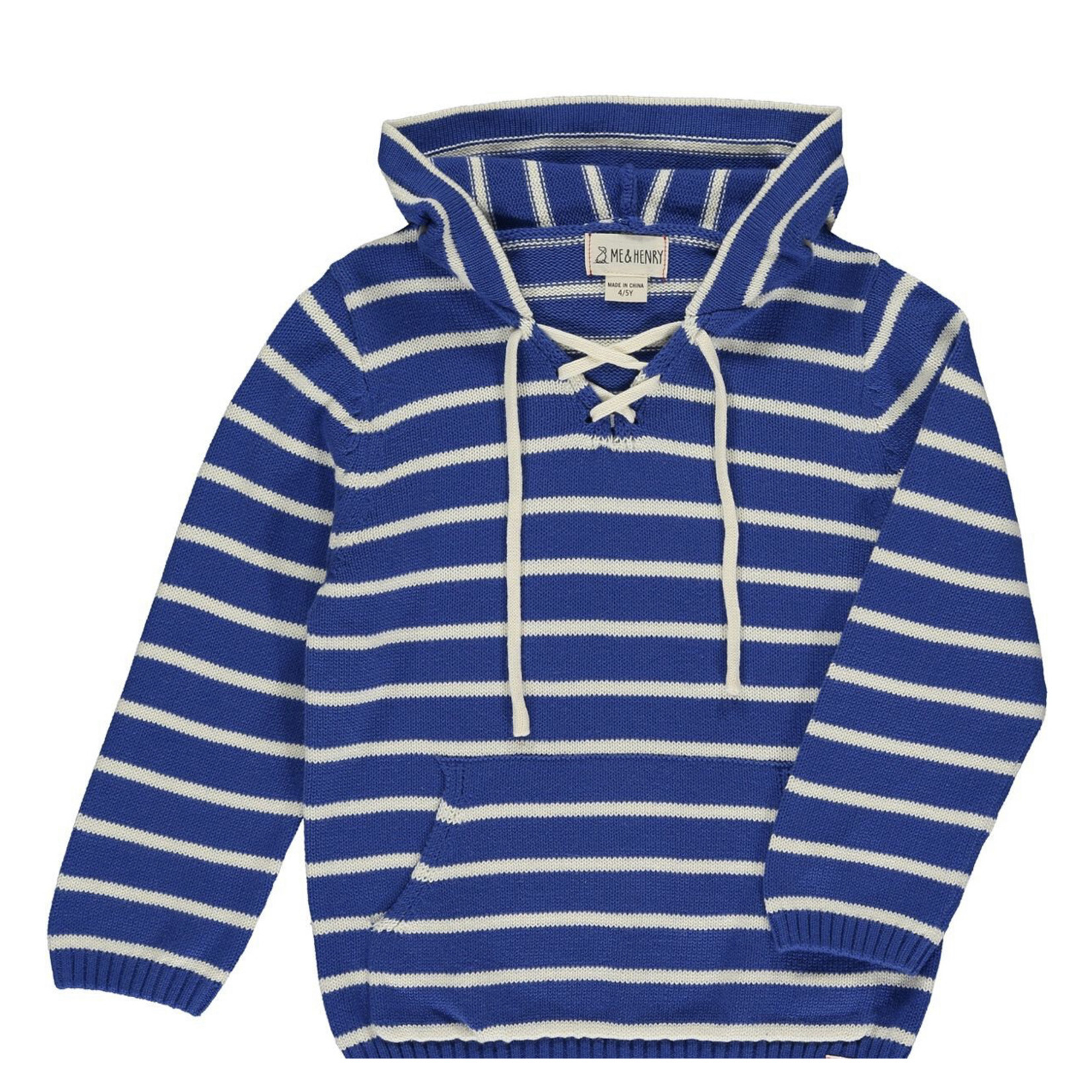 Me and Henry Catamaran TODDLER Hooded Sweater in Royal Blue Stripe