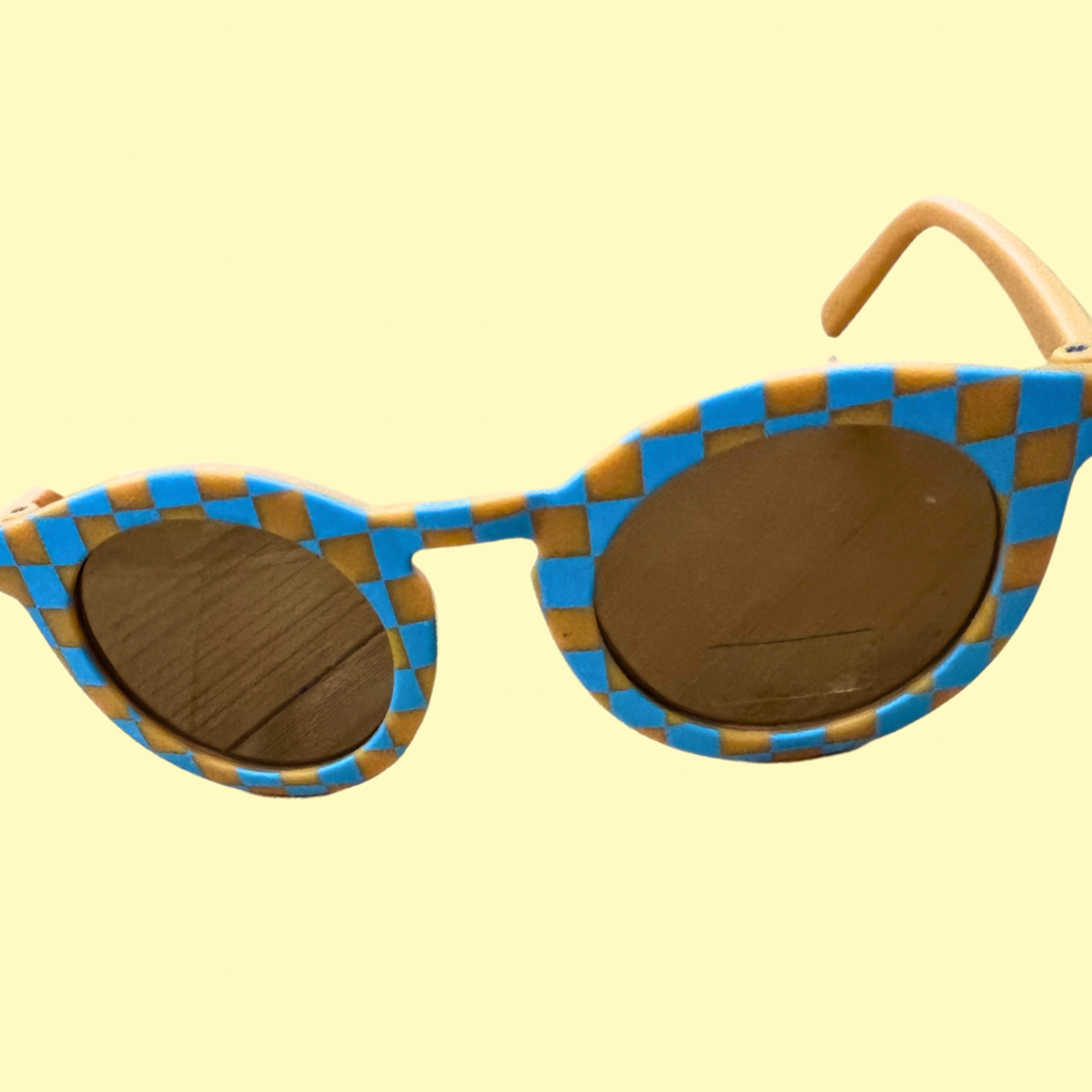 Sunglasses- Retro Teal/Tan Check